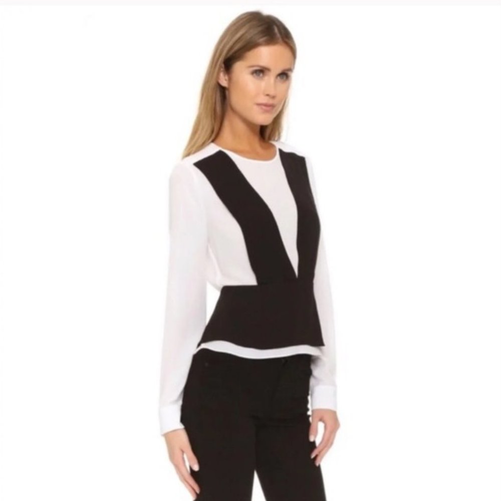 BCBG Max Azria Taissa Peplum Top Blouse NWOT XS